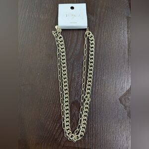 J Crew Factory Double-chain layering necklace